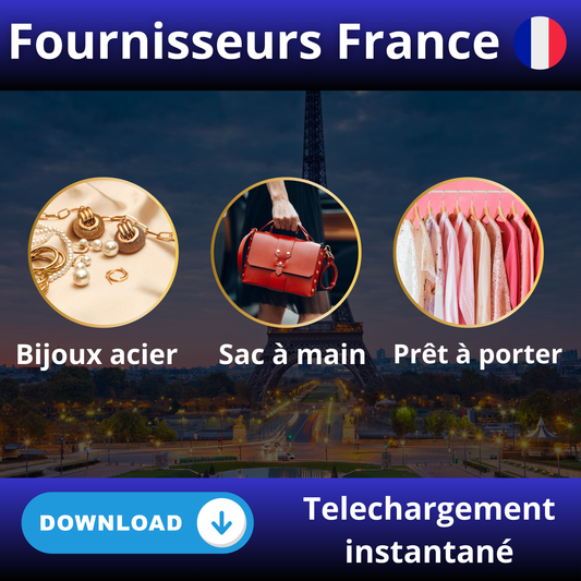 E-BOOK FOURNISSEURS FRANCE🇫🇷  Bijoux acier inoxydable , sacs , pochettes , prêt à porter, accessoires téléphones